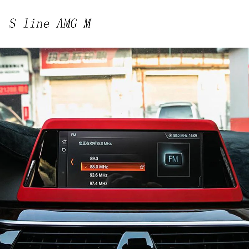 

Car Styling Center Console GPS Navigation Screen Frame Decoration Covers Stickers Trim For BMW 5 Series G30 G38 Auto Accessories