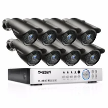 Tmezon AHD 8CH 1080P DVR 8pcs 2.0MP 1080P Camera Security Surveillance CCTV System Auto IR-Cut Night Vision 30meter 1TB 2TB Kit