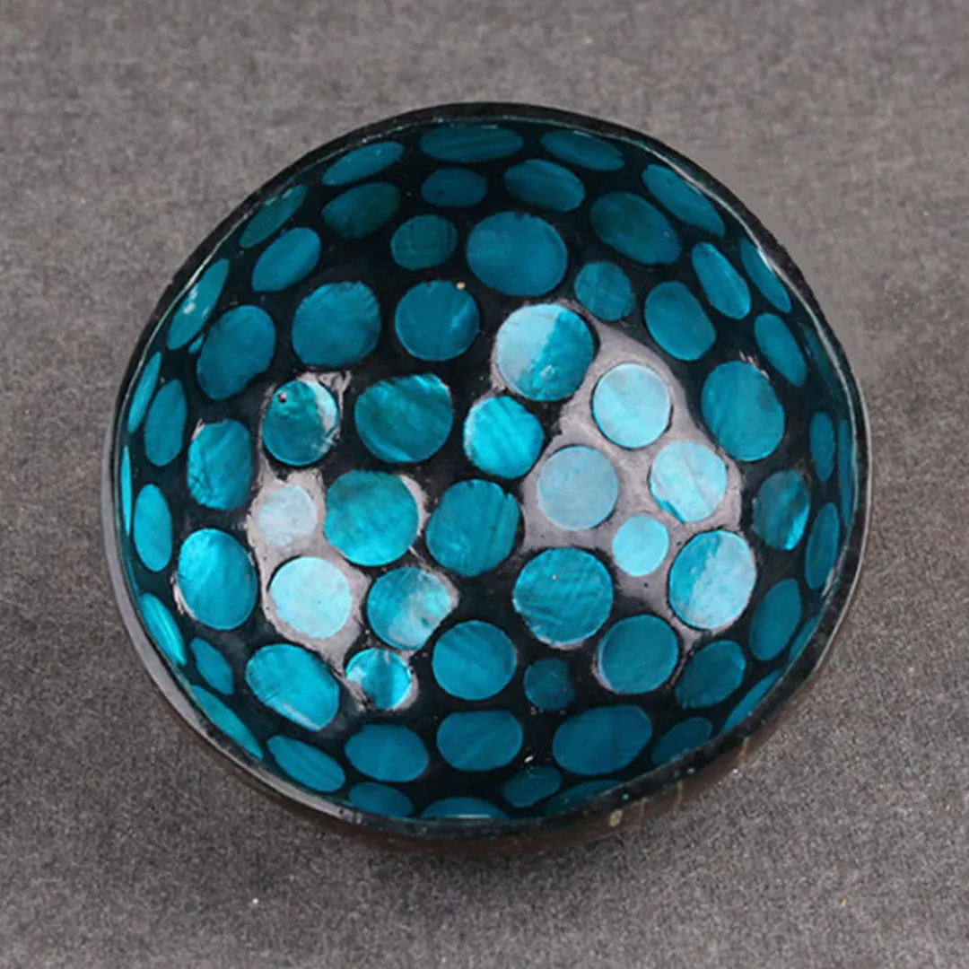 Natural Geometric Shape Coconut Shell Bowl Dishes Kitchen Paint Craft Home Decor