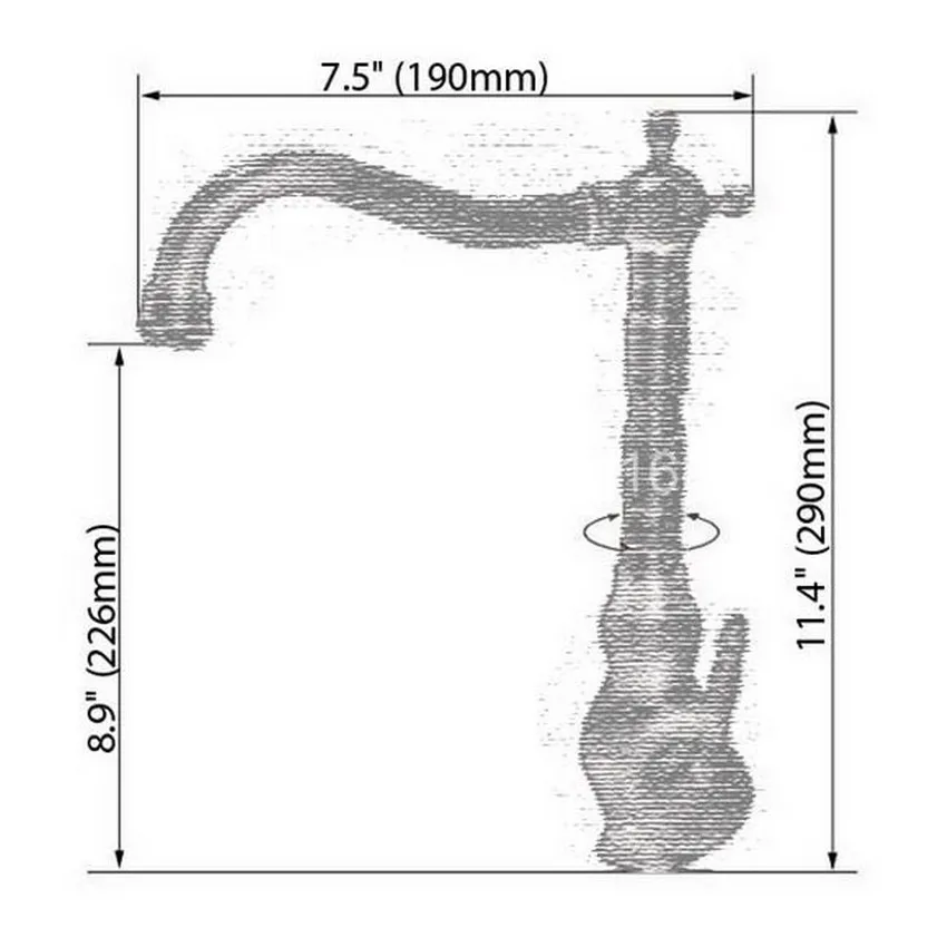 Vintage Retro Antique Copper Single Handle Swivel Spout Kitchen Sink Faucet  Cold & Hot Mixer Tap ann020