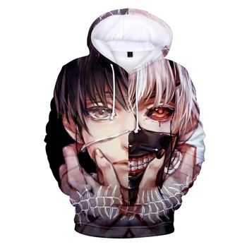 

New Tokyo ghoul clothes coat COS autumn and winter warm loose leisure hooded sweatshirt jacket unisex couple leisurely Hip hop