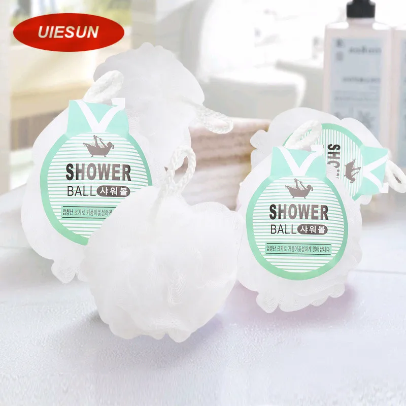 Korean Solid White Bath Shower Ball Spa Sponge Body Cleaning Scrub