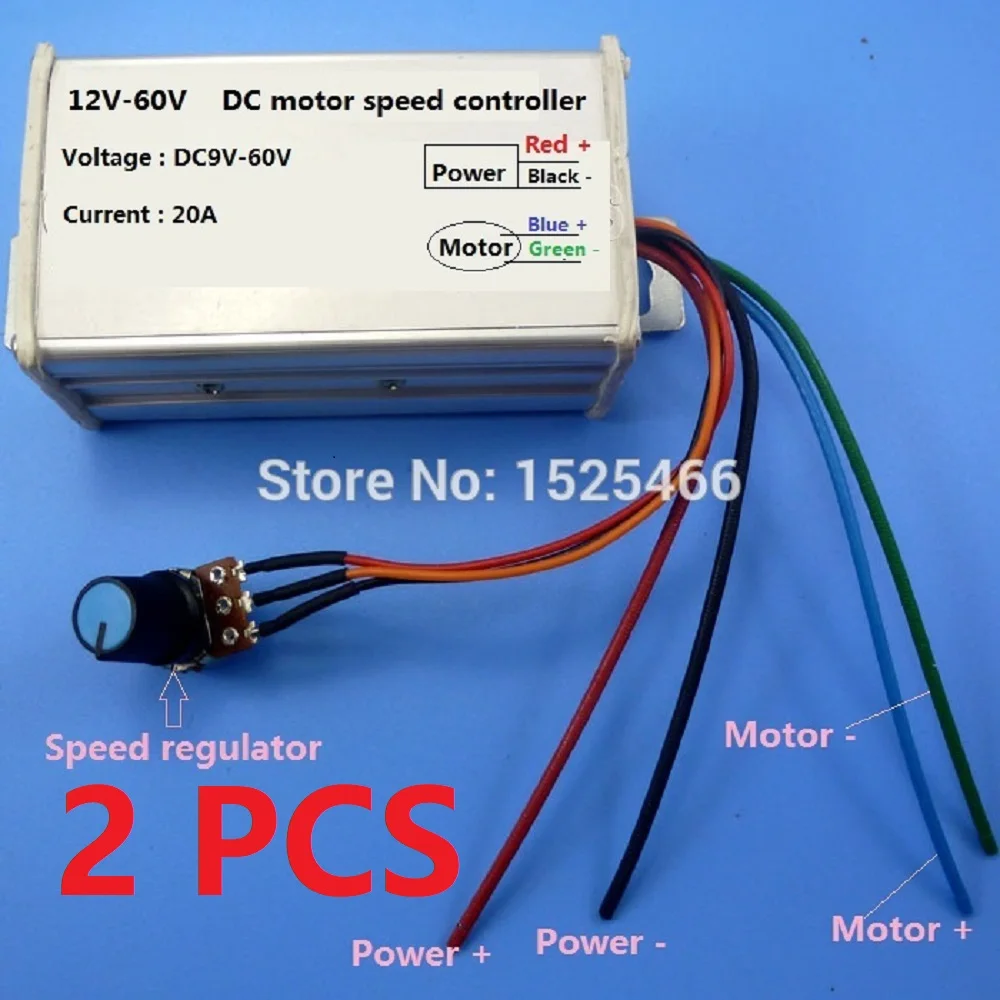 

2 x TB386*2 9-60V 20A DC Motor Speed Controller Speed Controller Driver Brushless NE555 25KHz for JGB37-520 RS360 RS-360 370 380