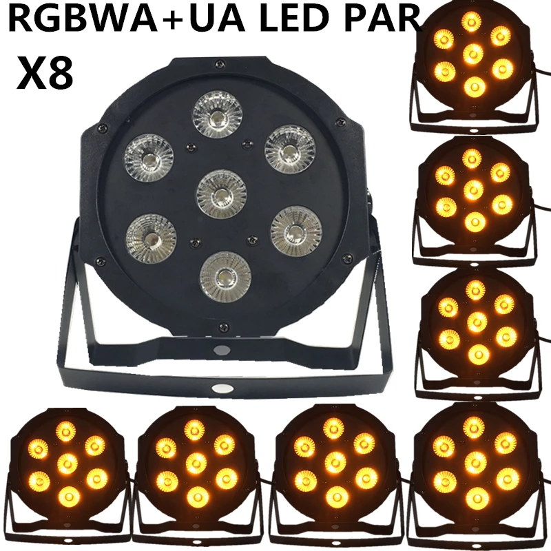 LED 200W COB Stage Lights With Barn Doors, RGBWA 6in1 COB Par