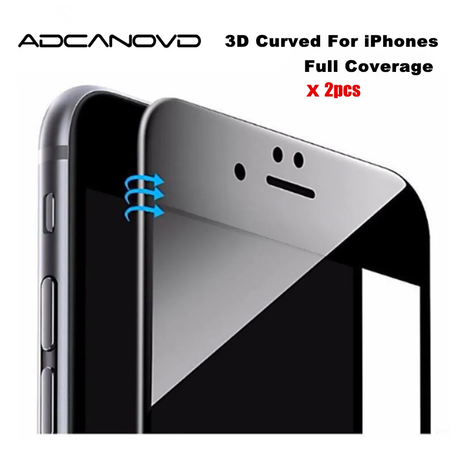 

2PCS 3D full cover soft edge tempered glass for iphone x 6s 6 7 8 screen protector for iPhone 6 6s 7 8plus protection glass film