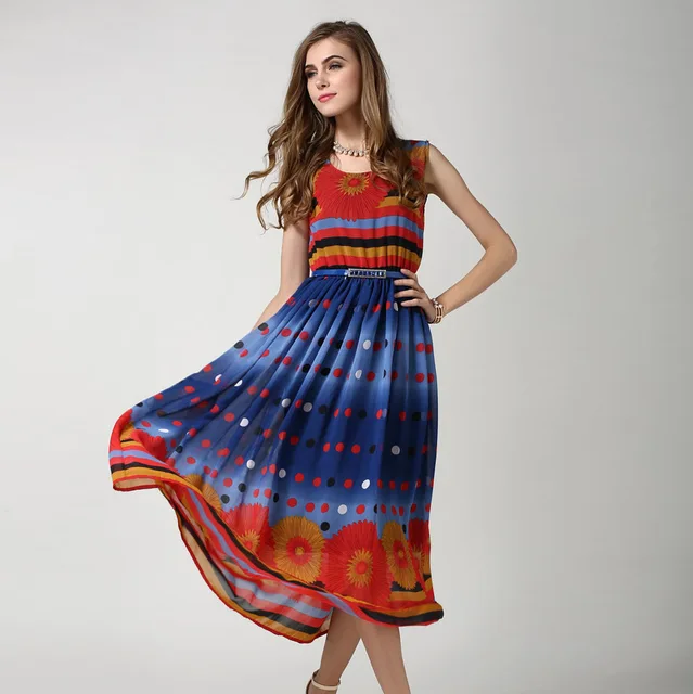 red and blue gown