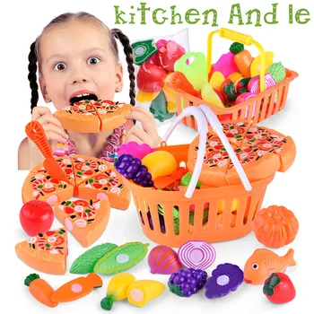 

1 Set Children Pretend Role Play House Toy Cutting Fruit Plastic Vegetables Food Kitchen Baby Classic Kids Educational Toys FJ88