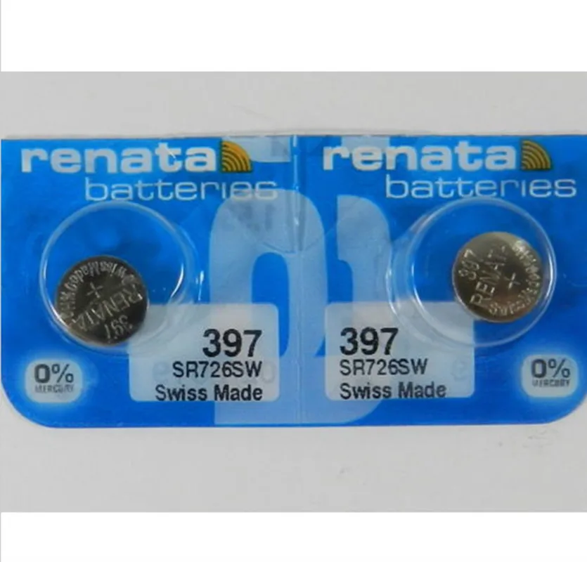 2 unids/lote marca minorista nueva Renata de larga duración 397 SR726SW pilas para reloj óxido de plata botón moneda celular hecho en Suiza 100% Original