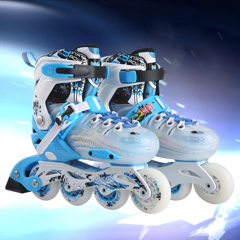 الأطفال مضمنة الأسطوانة التزلج على الجليد سباق التعرج الشارع فرشاة التزلج للأطفال بو عجلة للجنسين قابل للتعديل رياضية مع بكرات IA105