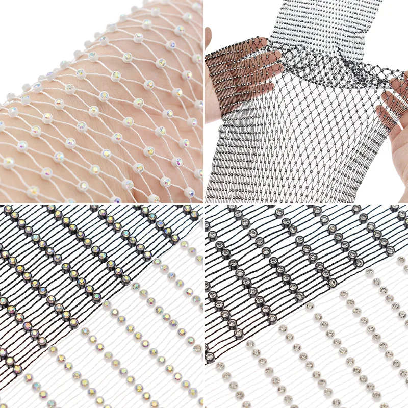 

1 Yard Mesh Fishing Net Line Stone ABS Rhinestone Connection Net Fabric Hot DIY Designer Material Supplies Accessories