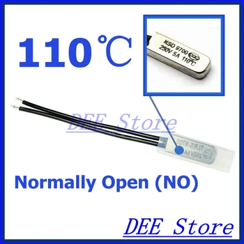 

10Pcs/lot 110C Degree Celsius / 230F NO Normal Open Thermal Protector Sensor Thermostat temperature control fuse switch 250V 5A