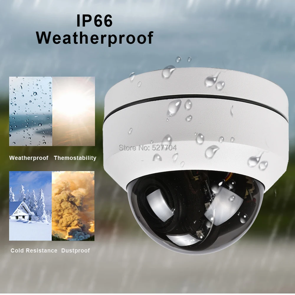 Купольная PTZ камера для систем видеонаблюдения HD IP 1080P 2 МП 8 ~ 12 мм 4 кратный зум