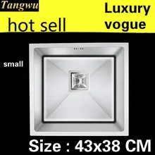 Квартира vogue кухня ручная раковина одинарная мойка маленькая Роскошная 304 нержавеющая сталь Горячая 430x380 мм