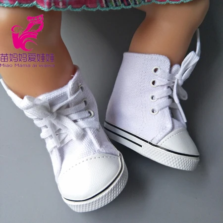 7 см кукольная обувь подходит для 43 см Новорожденные куклы Reborn baby Doll Shoes sneacker 18 дюймов Кукла спортивная обувь - Цвет: White boots