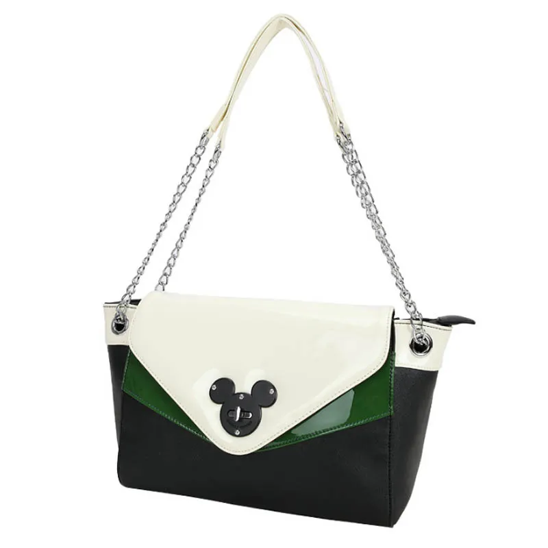 Disney Новая Женская Ручная сумка с Микки Минни модная классическая сумка для отдыха через плечо металлическая ручная сумка - Цвет: Black