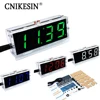 CNIKESIN Diy reloj digital voz cronometraje kits, LED DIY SCM formación diy reloj electrónico/reloj 4 colores (opcional ► Foto 1/6