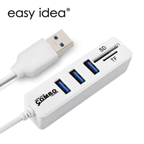 Мини USB комбинированный кардридер + usb хаб 480 Мбит/с сплиттер 2 0 для SD/TF портативный