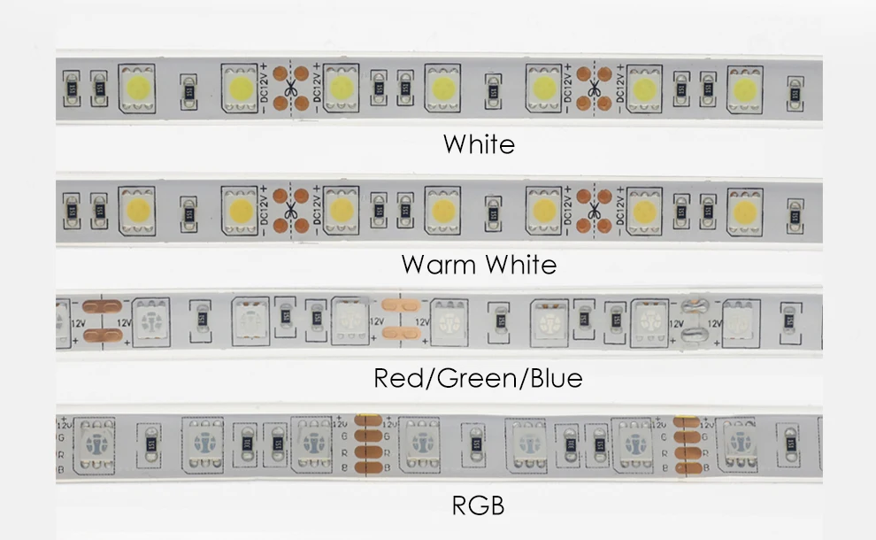 Водонепроницаемая IP68 SMD 5050 Светодиодная лента RGB гибкий светильник DC12V 60 светодиодный s/m Кремниевая трубка на открытом воздухе/под водой Светодиодная лента 5050