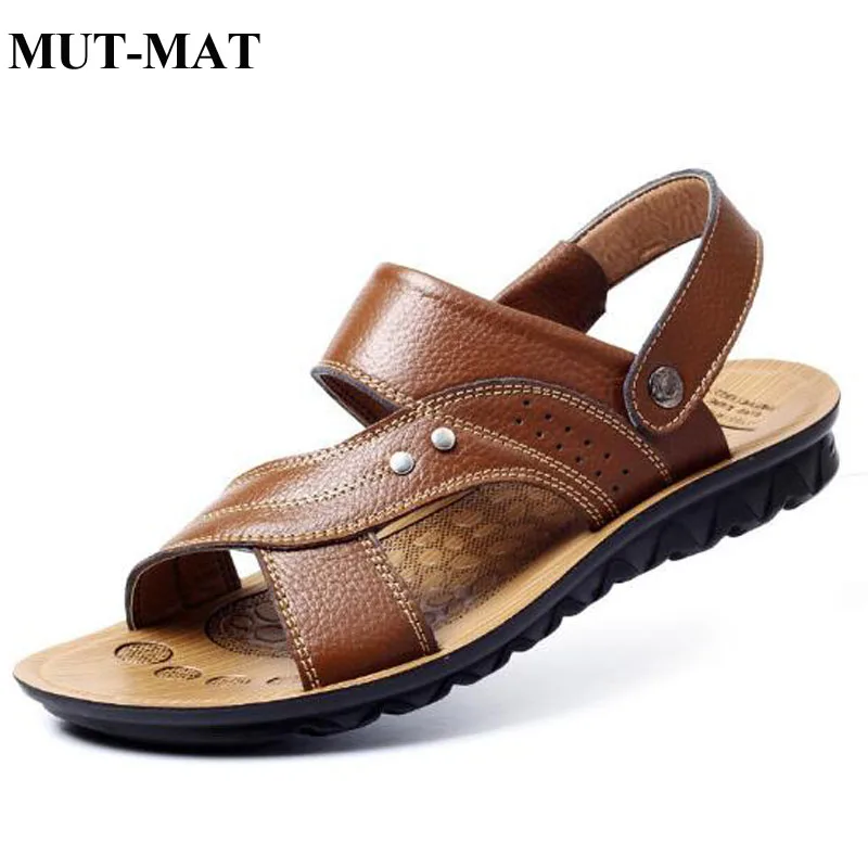 2019 Men's Beach Shoes Casual Sandals High Quality Genuine Leather Non-slip Men's Slippers Sandals Holiday Leisure Men's Shoes 2019 Men's Beach Shoes Casual Sandals High Quality Genuine Leather Non-slip Men's Slippers Sandals Holiday Leisure Men's Shoes