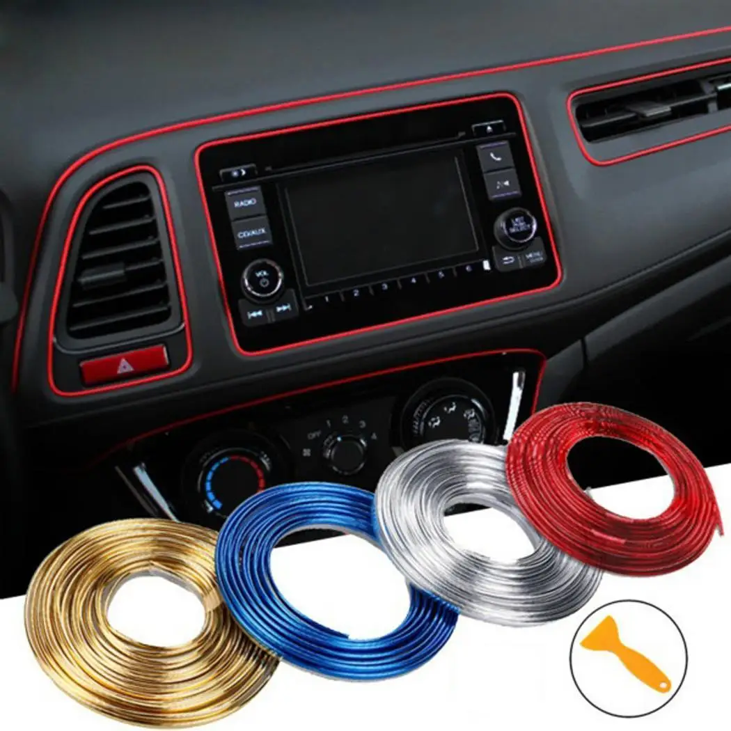 

Sailnovo 5M DIY Car Trim Strip Auto Car Stickers Interior Decor Door Sticker Flexible Decoration Decals Car Styling Accessories