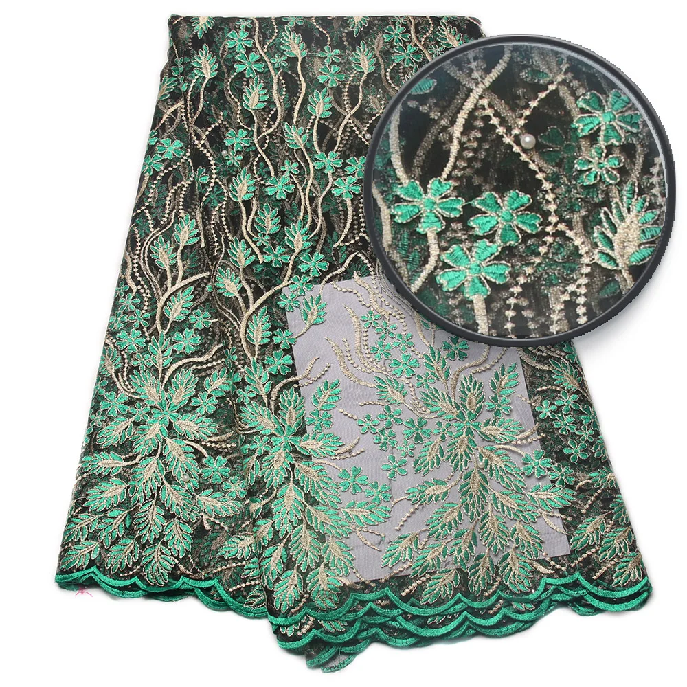 

2017 (5yards/lot) Good looking African net lace fabric free shipping,best quality African tulle lace fabric for dress NA805B-1