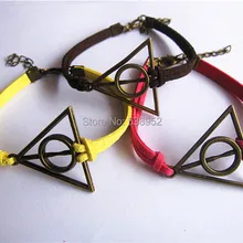 20 шт./лот(смешанные 11 цветов) Гарри Поттер Бесконечность Античная бронза древний серебряный кожаный браслет