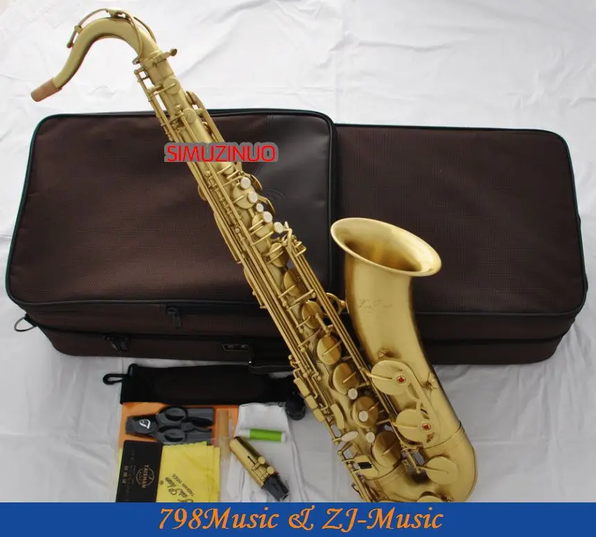 

Professional Yellow Antique Tenor Saxophone sax High F# Saxofon New Case