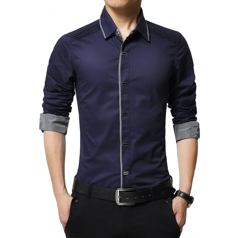 Goede MIACAWOR Top Kwaliteit Shirt Mannen 100% Katoenen Jurk Shirts Lente Lange Mouw Casual Shirt Mannen Wedding Witte Shirts Mannen C013