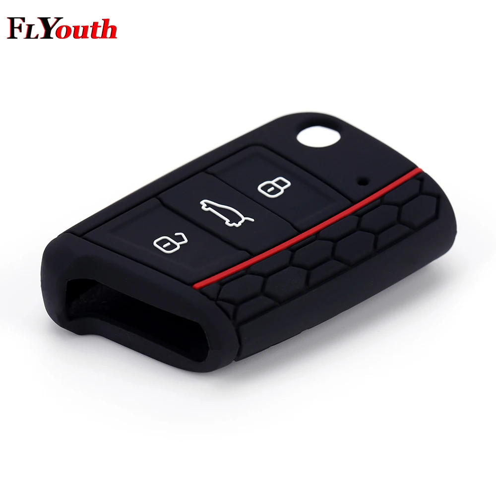 

For Volkswagen Golf 7 mk7 Silicone Key Portect Cases Car Accessories Key Case Bag Key Cover Car-styling For Skoda Octavia A7 1Pc