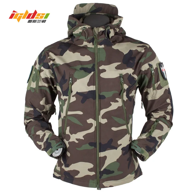 Kaufen Shark Haut V5 Weiche Shell Tactical Military Jacke Männer Wasserdichte Winter Fleece Mantel Armee Windjacken Camouflage Jacken XS 3XL