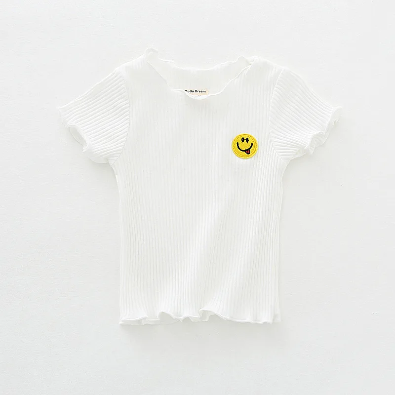 Короткий топ для малышей, рубашки с воротником с рюшами, рубашки с гитаррой, Коко Одежда для новорожденных девочек топ, футболка для детей от 0 до 5 лет - Цвет: White