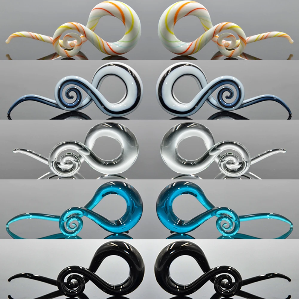 BOG High Qaulity Pair Glass ear hanger weights gauges taper twist ear