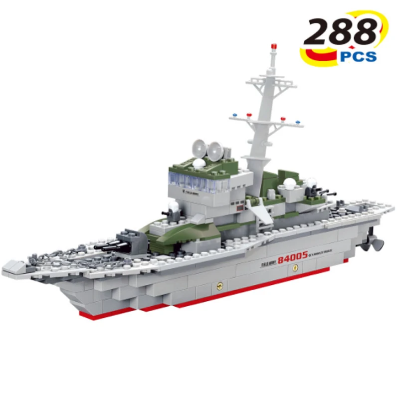 LWKO Military Ship Model Building Blocks Bricks Toy Imitation Gun Weapon Equipment Technic Designer Kids Toys For Children Gifts | Игрушки и