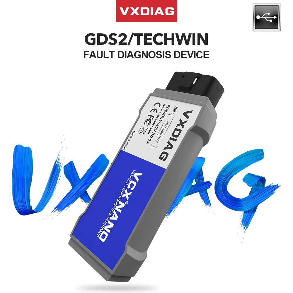 Escáner de diagnóstico de coche VXDIAG NANO obd2 para OPEL GDS2 programación en línea para G-M herr