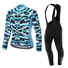 WOLFKEI камуфляж осень Ropa Ciclismo Vélo/MTB велосипеда Майо длинный комбинезон Колготки Велосипедная форма Комплекты# WK2542