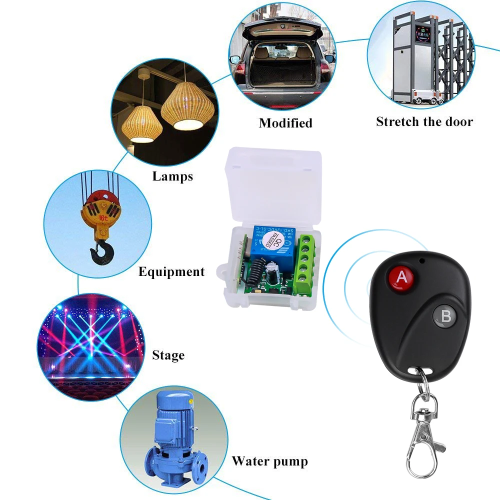 

1CH ralay 433Mhz Copy Remote Control Switch for Light Car Garage Door AC 85V ~ 250V 110V 220V 1CH Relay Receiver Controller