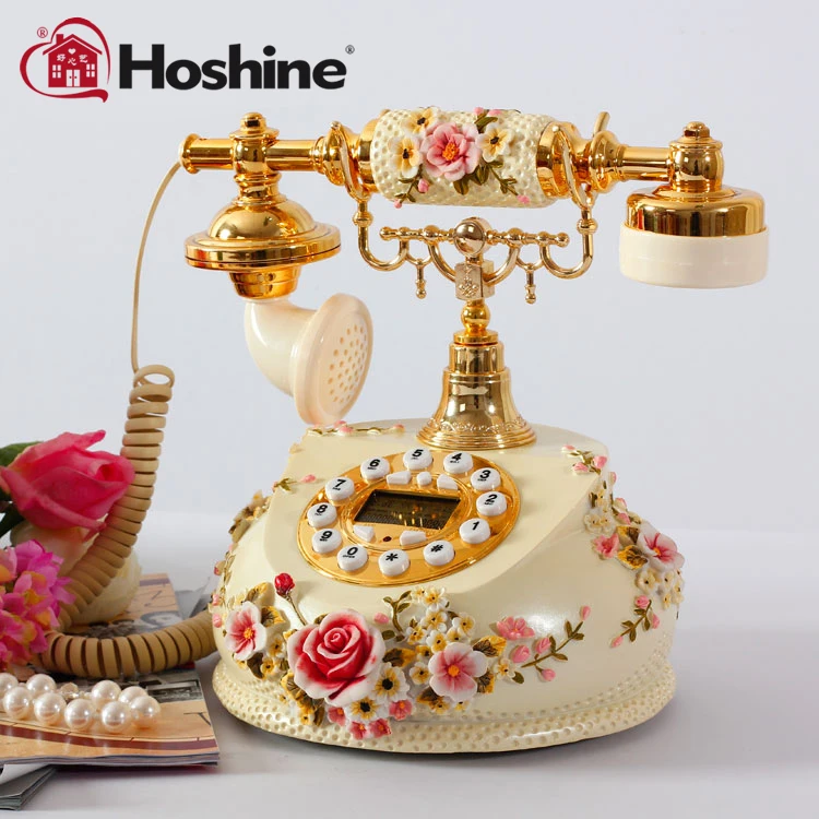 Hoshine New Design Rose Desktop Corded Button Telephone Novelty