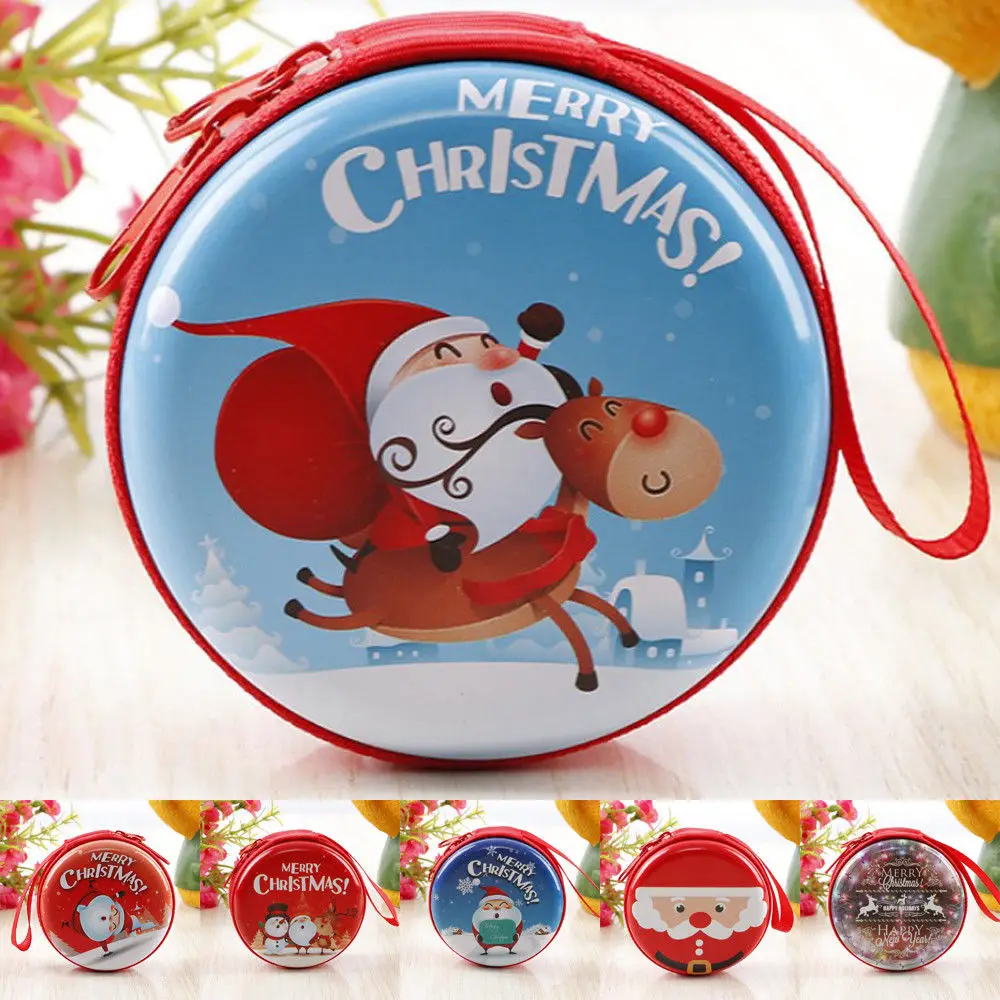 

New Women Kids Xmas Santa Claus Gift Mini Coin Purse Wallets Headset Candy Bag Case Christmas Coin Purse Key Pouch Earphone Bag