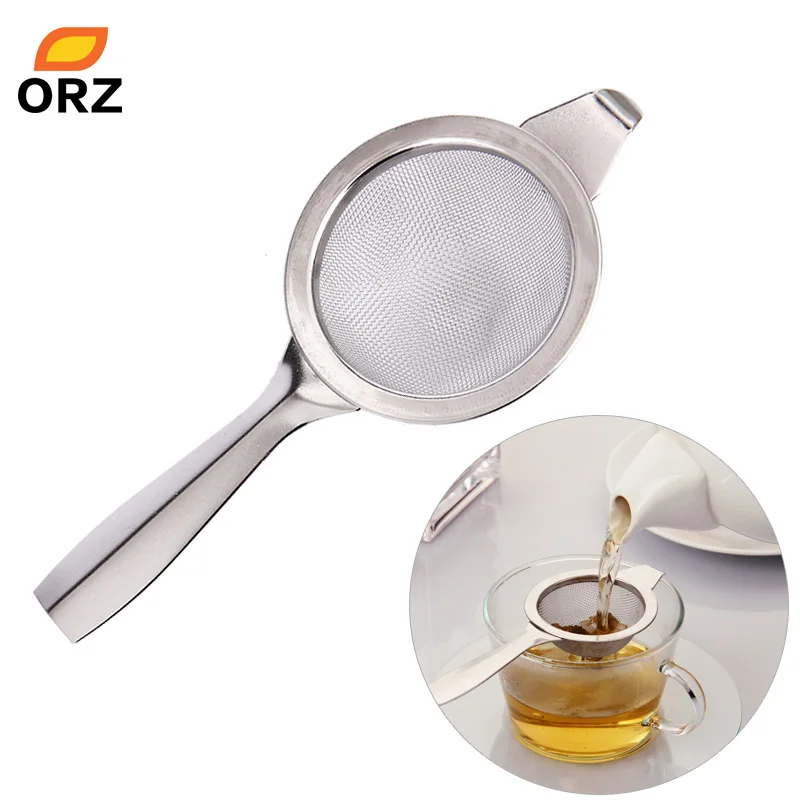 ORZ Tea Strainer Stainless Steel Mesh Coffee Tea Infuser Loose Leaf Green Yellow Fruit Flower
