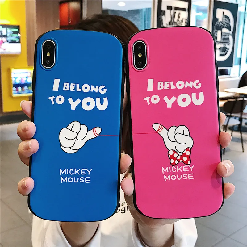

Arc Cartoon Mickey Minnie Luna Cat Lovers Case Voor iPhone X XR XS MAX 7 8 6S Plus Zachte Siliconen Matte Telefoon Cover Coque