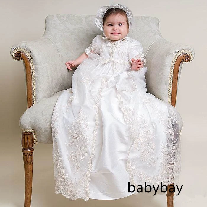 long lace christening gowns