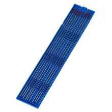 15 шт Серебряная и Красный наконечник WT20 МОДЕЛЬ TIG сварки Thoriared Вольфрам электрод с чехлом(1,0x175 мм