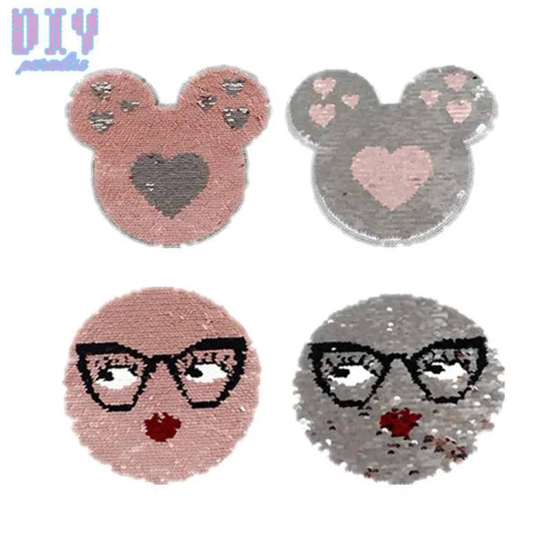 10PCS Cartoon Mickey Butterfly Sunglass Sequins Sew On
