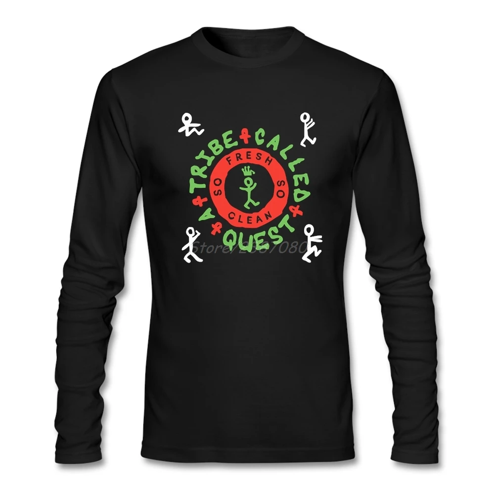 A Tribe Called Quest HIP HOP Band T Shirt Long Sleeve Custom Men's T-shirt Pop Geek Cotton Crewneck Funny Shirts | Мужская одежда