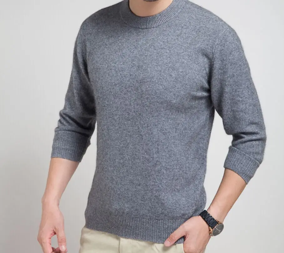 

O-neck cashmere sweater male cashmere long-sleeve sweater loose sweater solid color pullover sweater