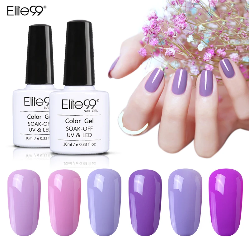 

Elite99 Purple Color Series Nail Gel Polish 10ml UV Gel LED Lamp Manicure Lacquer Soak Off Hot Sales Long Lasting Nail Art Gel