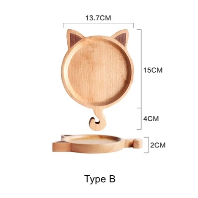 Креативный деревянный мультяшный поднос для закусок, фруктов, хлеба, десерта, торта, поднос для хранения детей, завтрака, симпатичная тарелка, кухонный органайзер, инструменты - Цвет: Type B