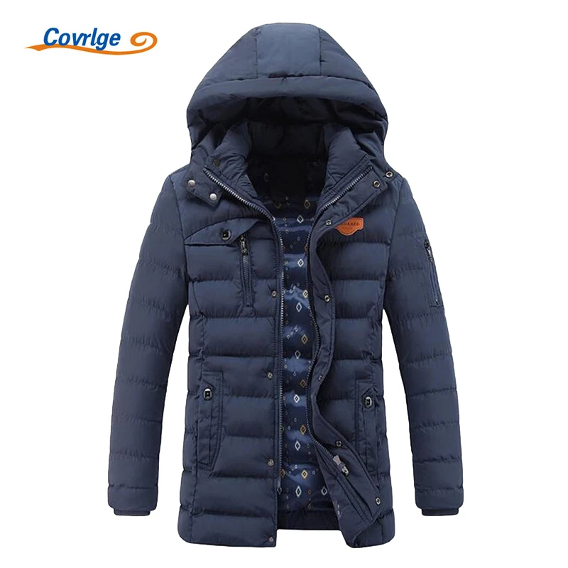 Covrlge 2017 Mens Winter Parkas Thick Hooded Men Padded Coat Parka
