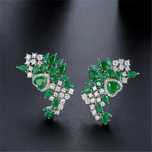 Модные симметричные серьги-гвоздики в форме сердца с кубическим цирконием AAA, Свадебные/вечерние ювелирные изделия для женщин, аксессуары E6250