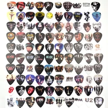 Много 100 шт. рок-группа 2 стороны печати гитары медиаторы с коробкой LED Zeppelin Nirvana ACDC Aerosmith